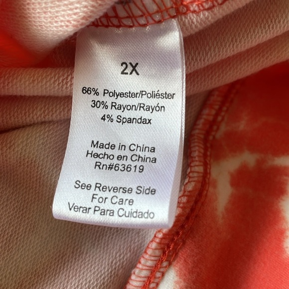 French Laundry Sweatshirt Project Plus Size Lace Front Sweatshirt 3/4 Sleeve 2X - Picture 6 of 11